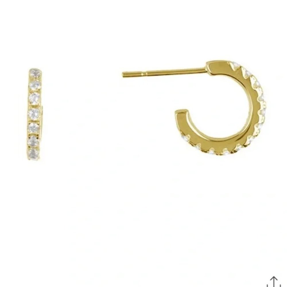 Adornia Mini Gold Hoop Huggies/NWT